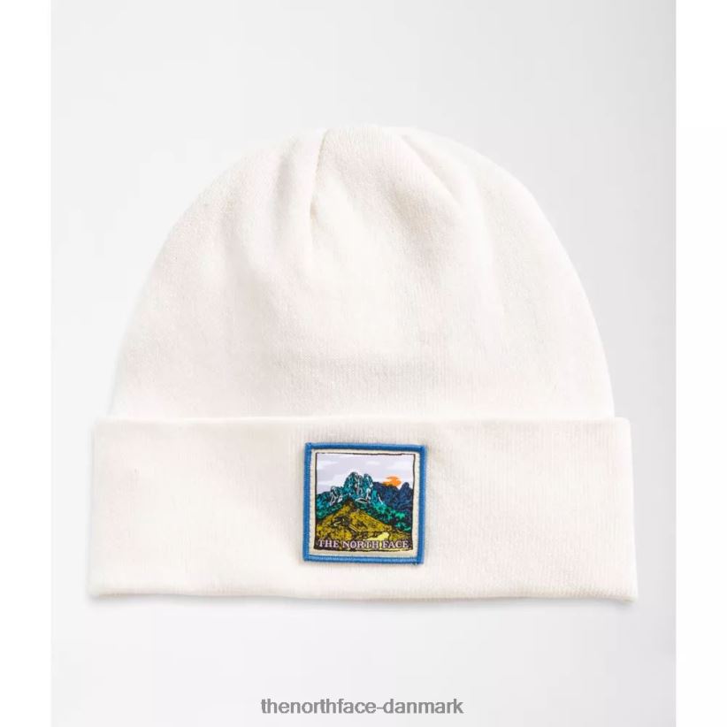 broderet jordlandskabsbeanie TZNT0D3908 hvid The North Face