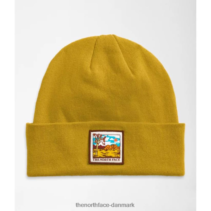 broderet jordlandskabsbeanie TZNT0D3909 mineral guld The North Face